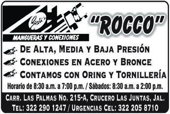 Mangueras conexiones rocco