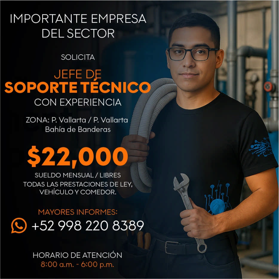 anuncio de
JEFE DE
SOPORTE TÉCNICO