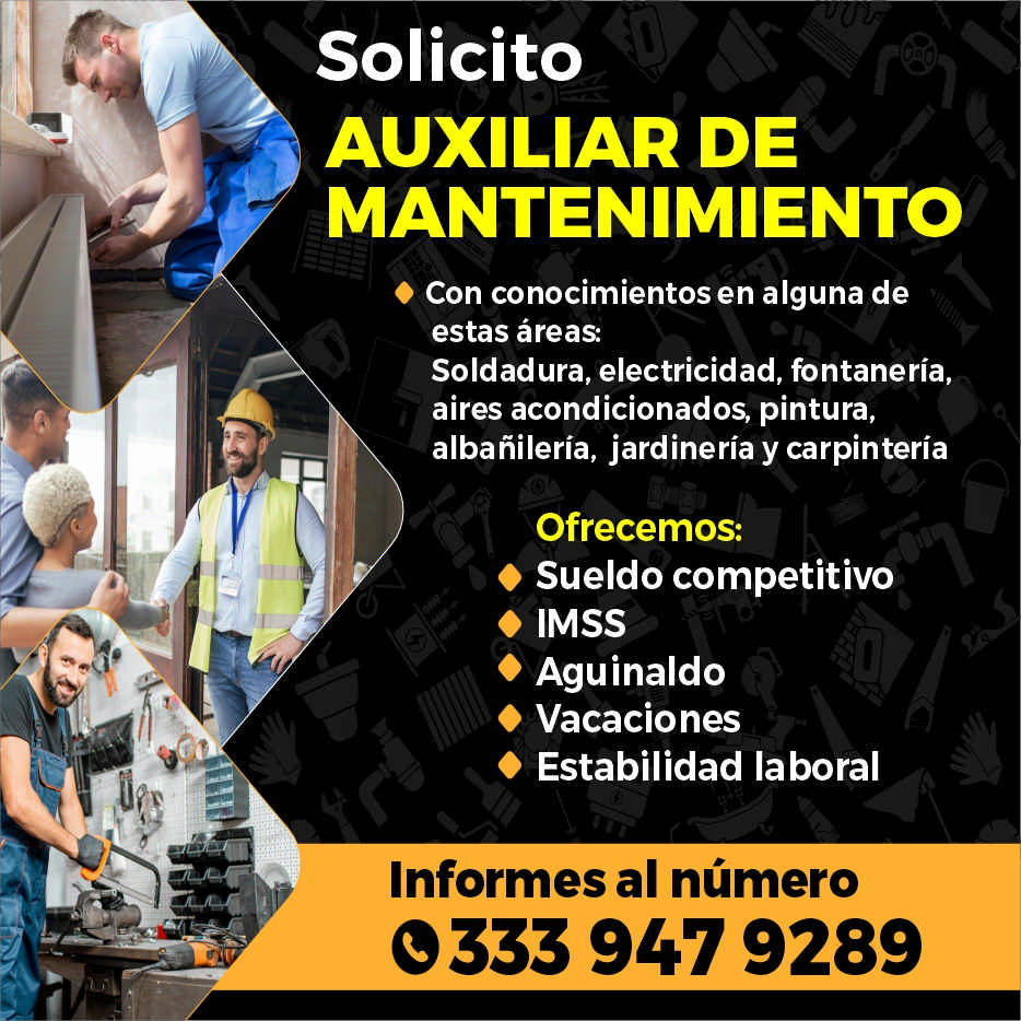 anuncio de
AUXILIAR DE
MANTENIMIENTO
