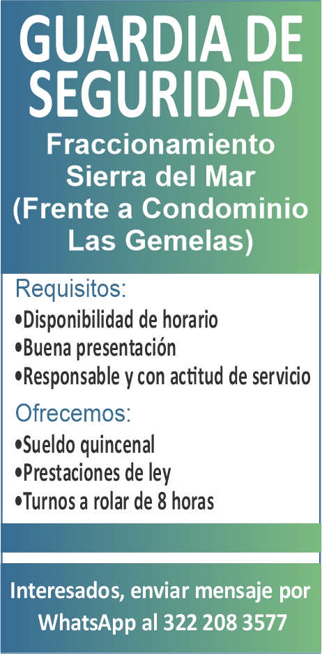 anuncio de GUARDIA DE
SEGURIDAD