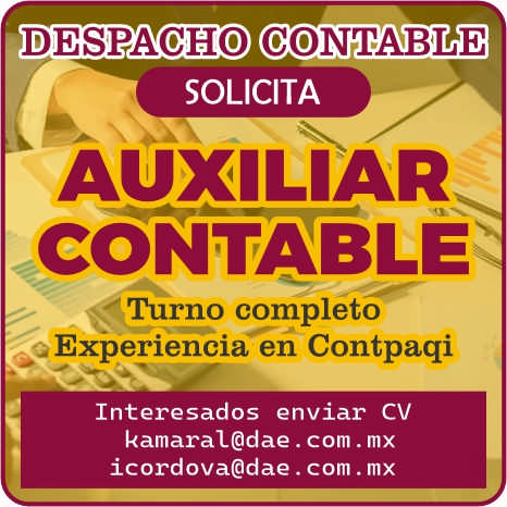 anuncio de
AUXILIAR
CONTABLE