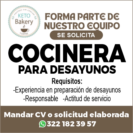 anuncio de
COCINERA
PARA DESAYUNOS