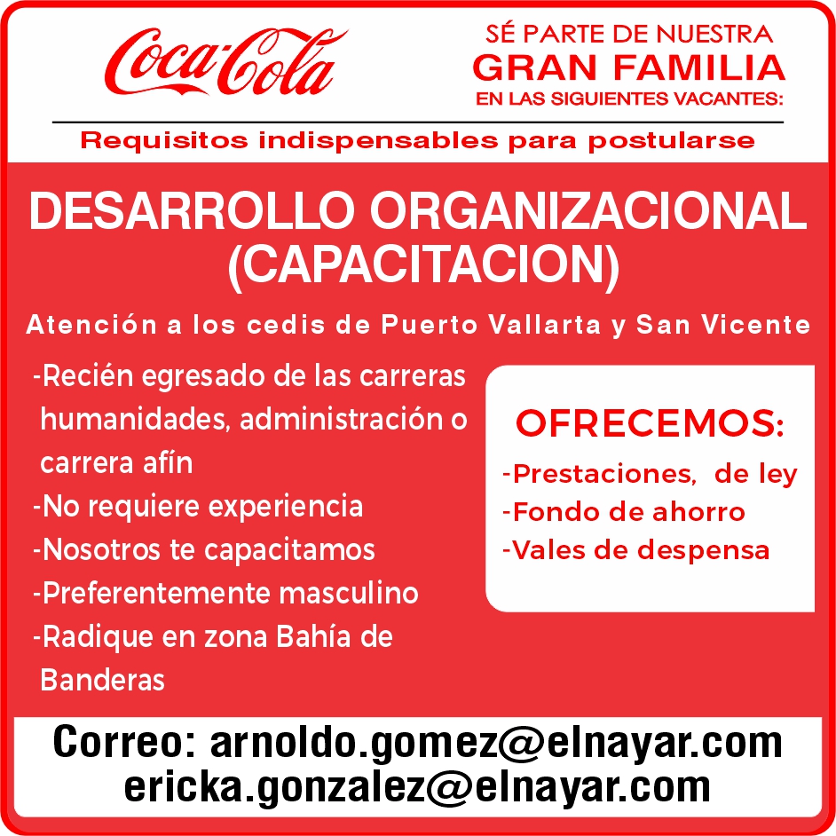anuncio de 
DESARROLLO ORGANIZACIONAL
(CAPACITACION)
