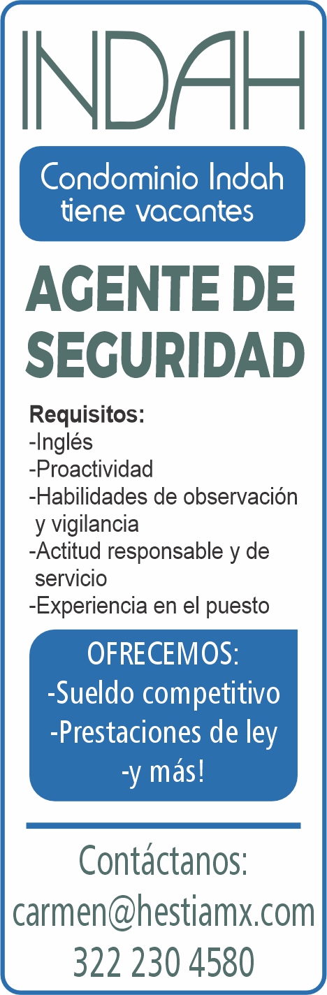 anuncio de 
ACENTE DE
SEGURIDAD
