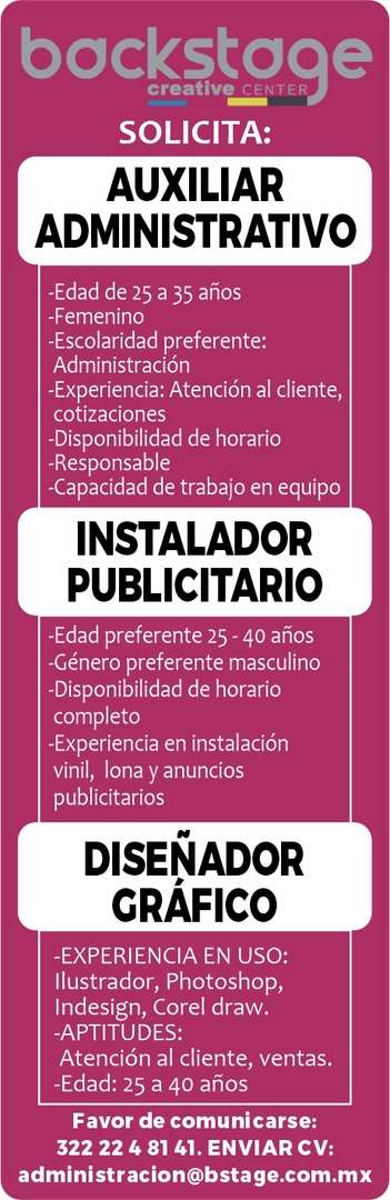 imagen de Bolsa de Trabajo Mano a Mano ofrece:_1