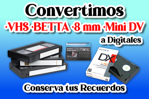 imagen de CONVERTIMOS TUS VHS, BETTA, 8MM, MINI DV_1